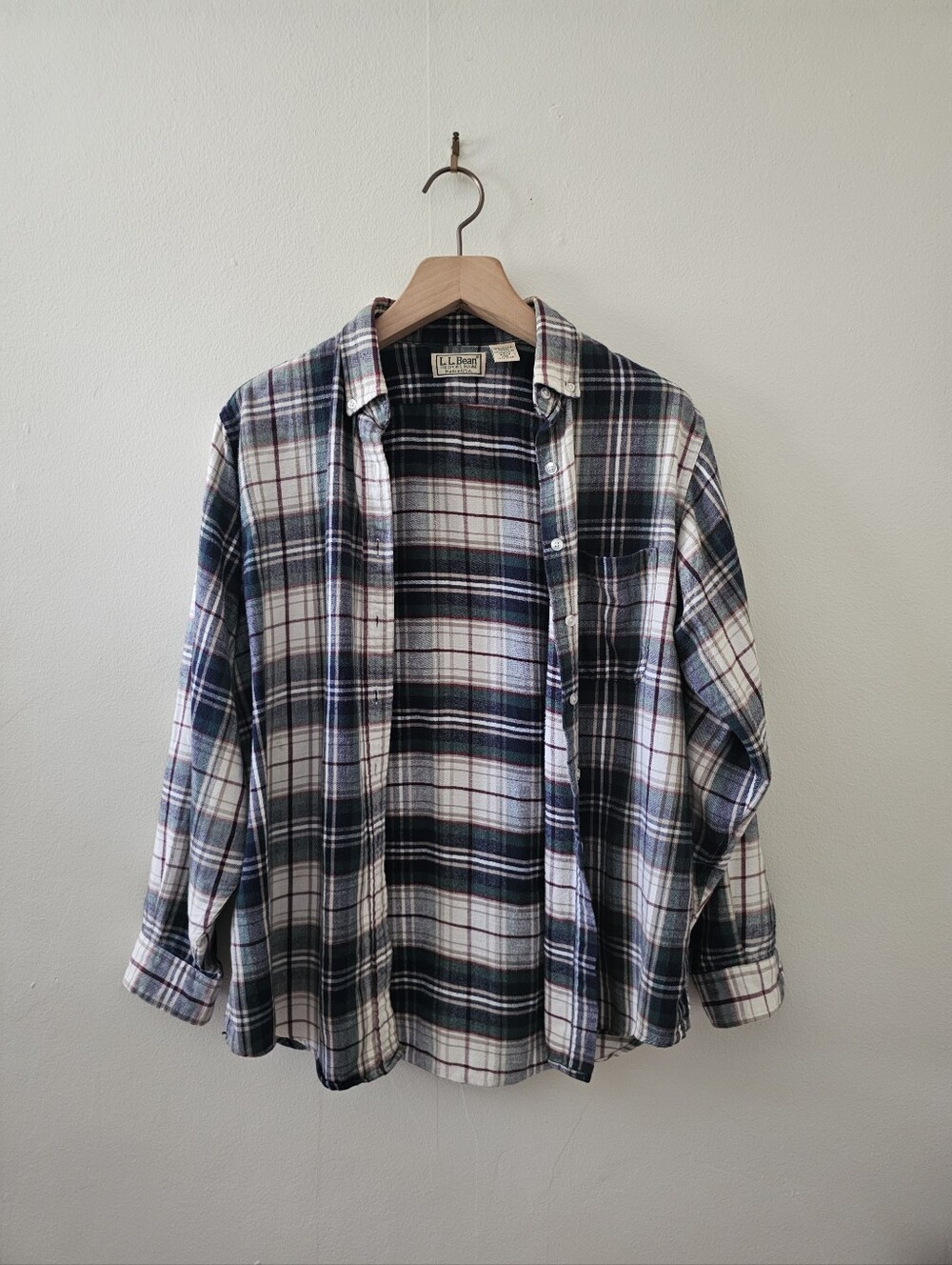 Vintage LL Bean Plaid Flannel Button-up Shirt